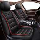 Car Seat Covers 2 Front Seat Fit for Chevrolet/Chevy Colorado 2015-2025 2026: Auto Interior Accessories, Waterproof Faux Leather Vehical Car Seat Cushion Covers(Black&Redline) 