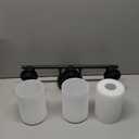 3-Light Bathroom Light Fixtures, Black Modern Vanity Lights with Milky White Frosted Glass Shades, Bathroom Wall Lamp for Mirror Kitchen Living Room Hallway Cabinet Porch