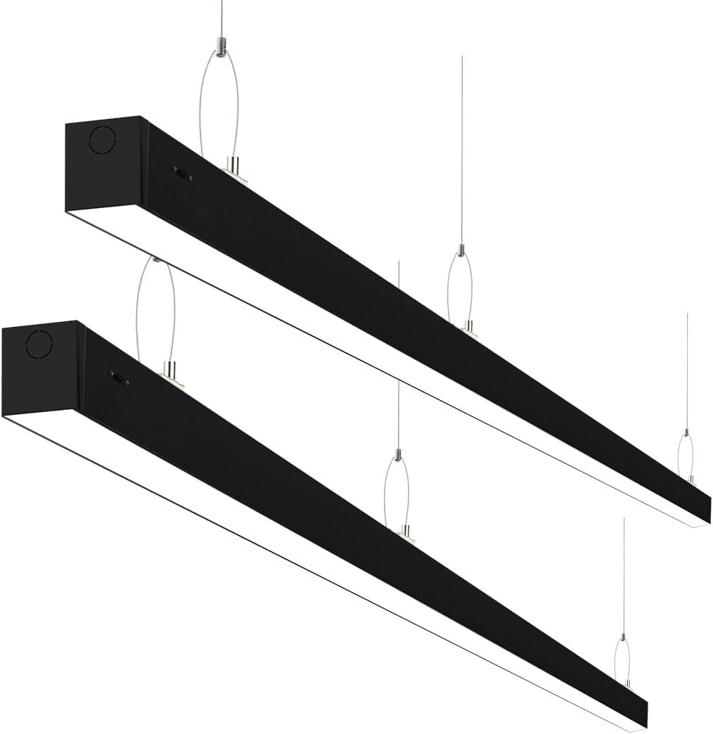 8FT LED Linear Light, 100W 13000lm 3000K/4000K/5000K Selectable, 0-10V Dimmable Suspended Linear Light Fixture for Office Retail Showroom, ETL-Listed 2-Pack