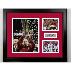 Team Up with Nick Saban! Framed and Matted Personalized Picture. Add Your Photo!(24x32)