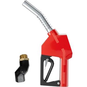 1" NPT Automatic Fuel Nozzle Auto Shut-Off Fuel Nozzle High Flow Car Fuel Filling Nozzle Used for diesel,gasoline,kerosen (Red 1" Fuel Nozzle, Swivel, 1 Inch)
