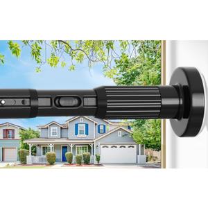 Tension Curtain Rod Black Shower Rod 40-166IN Extra Long Curtain Rods No Drilling Adjustable Tension Rods for Window Shower or Bathroom Outdoor Patio Diameter 1.26In