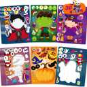 xutengy 30Pcs Halloween Stickers Party Favors for Kids Toddlers , Make a Face Zombie Witch Vampire Self Adhesive DIY Classroom Treats Game Goody Bag Filler (Halloween A)