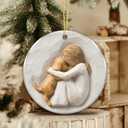 6 x Girl Hugging Dog Ornament  Pet Memorial Ornament for Dog Lovers  Rustic Printed Keepsake of Girl with Puppy  Sympathy Gift, Pet Loss Remembrance, Christmas Tree Hanging Dcor 2025