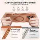 CAPRARO for iPhone 17 Pro Case with 360 Spin Magnetic Stand for Women, [Compatible with MagSafe] [Full Camera Protection] Cute Wave Translucent Matte Case for iPhone 17 Pro, Cosmic Orange