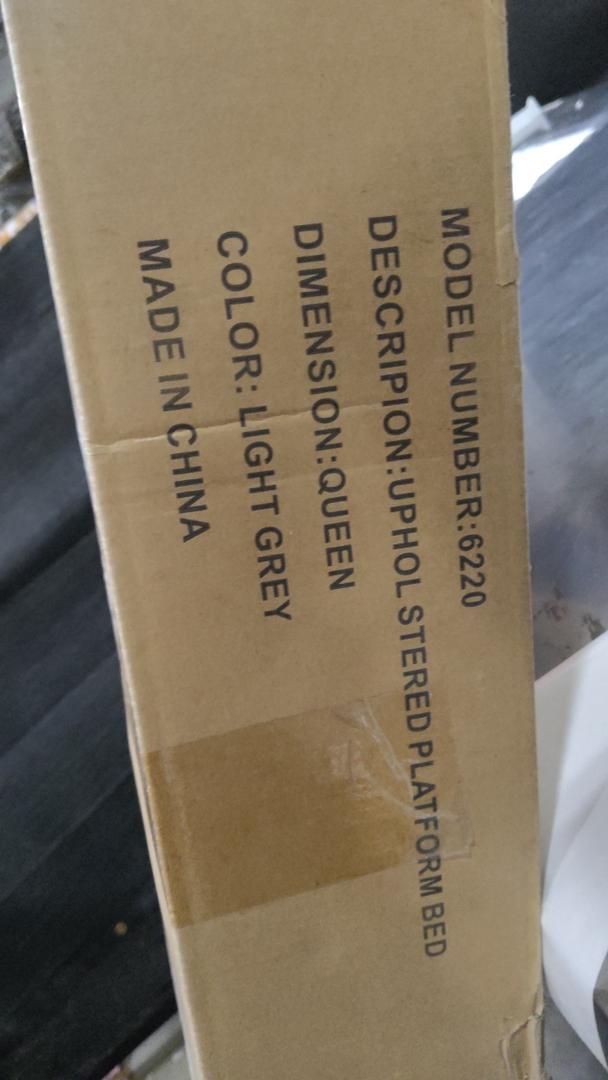 Queen Size Platform Bed Frame with Upholstered Headboard, Button Tufted Design, No Box Spring Needed, Light Grey