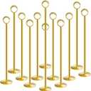 Urban Deco 12PK Table Number Holders Place Card Holders 12 Inch Table Card Holders Steel Card Holders for Photos, Food Signs, Memo Notes, Weddings, Restaurants, BirthdaysGold