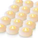Homemory 24 Pack 3 Flameless Led Floating Candles, 200 Hour White Battery Operate Waterproof Tealights for Cylinder Vases, Centerpieces at Wedding Decor, Party, Pool