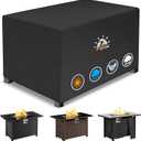 Zettum Fire Pit Cover Rectangular 44 Inch - Outdoor Fire Table Cover Rectangle Heavy Duty & Waterproof, 600D Patio Propane Gas Firepit Cover Rectangular Fade & Weather Resistant - 44 x 28 x 24 Inch