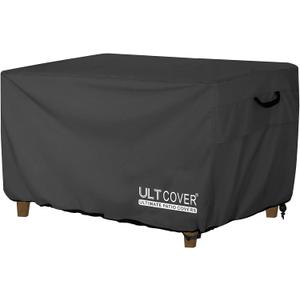 ULTCOVER Rectangular Gas Fire Pit Table Cover 52x34 inch Waterproof Heavy Duty Firepit Cover, Black
