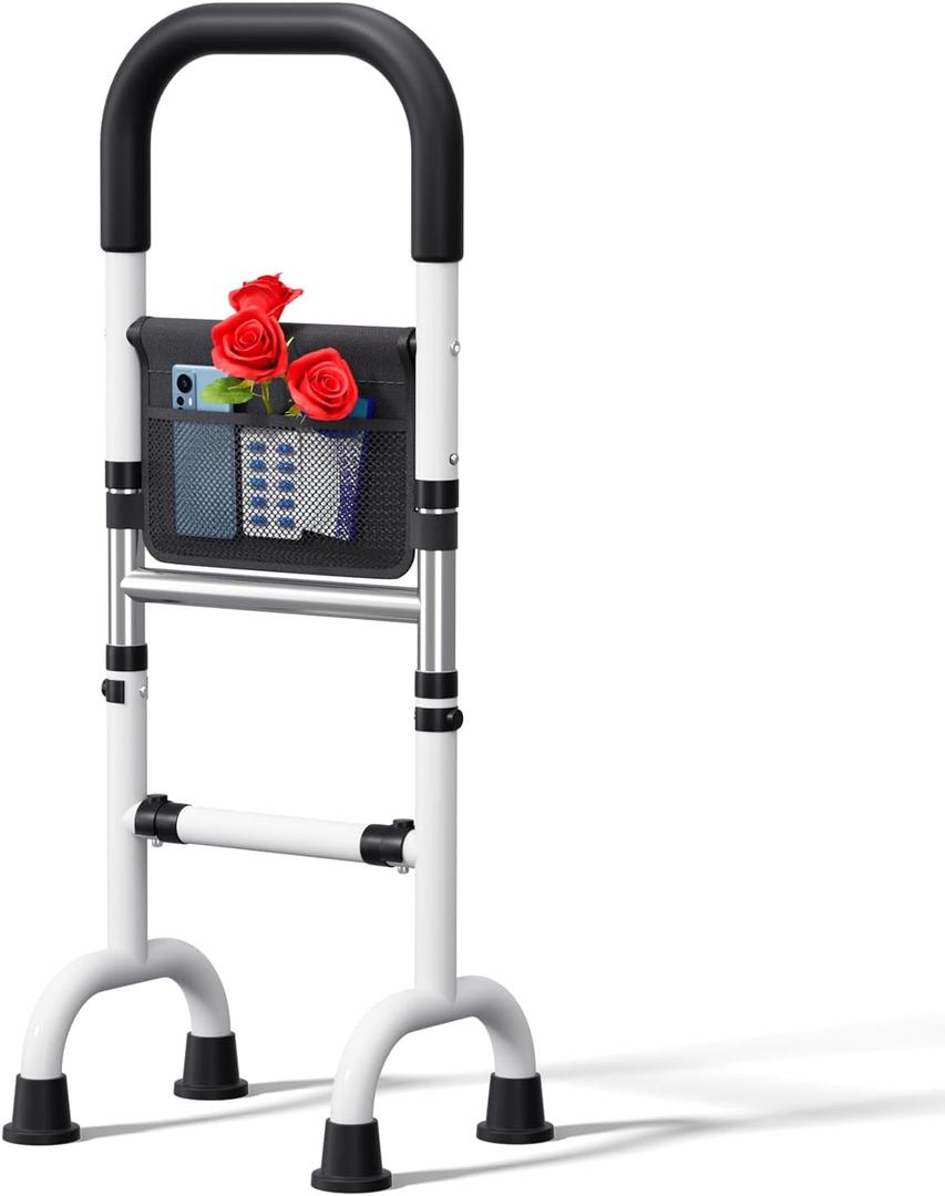 Walking Cane Portable Stand Assist Rail Bar for Recliner Chair Toilet; Quad Canes for Seniors; Hip Knee Replacement Aid; Height Adjustable 30" to 36'' Suitable for Elderly