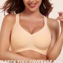 Gailife Womens Wireless Push Up Bras for Women No Underwire Seamless Full Coverage Supportive T Shirt Everyday Bras (Orange, XL)