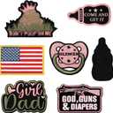 Maiteenly 6 Pcs Daddy Tactical Patches Hook and Loop Patch for Dad Tactical Patches Include Pacifier, Bottle, and Flag for Hats Coats Diaper Bags Father's Day Gift(Girl Daddy,Pink)