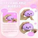 2Pack Dumpling Squishies Set with Steamer, New Bubble-Blowing Squishies, Stretchy Fidget Sensory Squeeze Toy for Adults & Teens, Cute Desk Gift(Yellow+Purple)