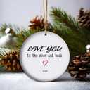 Love You to The Moon & Back Ornament  Heartfelt for Family | Keepsake for Mom, Daughter, or Grandchild | Celestial Holiday Decor (V14)