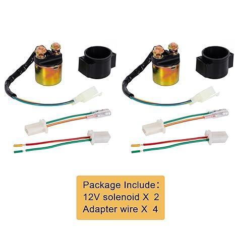 2Sets Starter Solenoid Relay 12V GY6 4-Stroke Engine 50cc 70cc 90cc 110cc 125cc 150cc 200cc 250cc Compatible with Dune Buggy ATV Dirt Pit Bike Scooter Go Kart Quad 4 Wheeler Moped