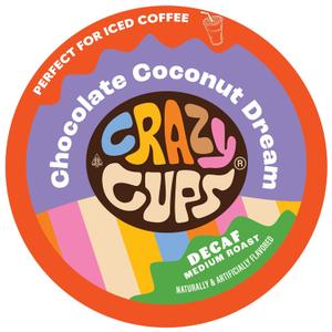 Crazy Cups Flavored Decaf Hot or Iced Coffee, for the Keurig K Cups 2.0 Brewers, Chocolate Coconut Dream, 22 Count (EXP 05/28/28)