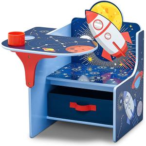 Delta Children Space Adventures Chair Desk with Storage Bin - Ideal for Arts & Crafts, Snack Time, Homeschooling, Homework & More - Greenguard Gold Certified, Blue
