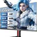 27" 360Hz QHD Fast IPS Gaming Monitor,0.5ms FreeSync+G-Sync,HDR400,VESA