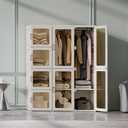 ANTBOX Portable Wardrobe Closet Storage Organizer for Clothes,Transparent Door Panels,Suitable for Living Room, Bedroom,Plastic Wardrobe with Magnetic Door and Easy Assembly 10 Cubes