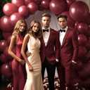 2 x Burgundy Latex Balloons Kit - 110PCS Party Balloons, 12'' Helium Balloon Set with Ribbon, Perfect for DIY, Birthday, Baby Shower, Wedding, Anniversary & Holiday Decoration