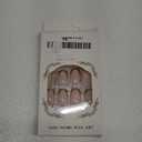 French Tip Press On Nails, Nude/White, Extra Short Size Oval Shape, 24pcs Fake Nails, skin