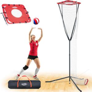 PLAYAPUT Volleyball Setter Training NetHeight & Angle Adjustable Volleyball Training Net with Metal FrameTripod Base for Indoor and OutdoorVolleyball Training Equipment for Setting,Serving,Spiking