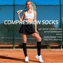 Compression Socks for Women & Men 15-20mmHg Knee High Support Socks for Running Athletic Travel (Black)