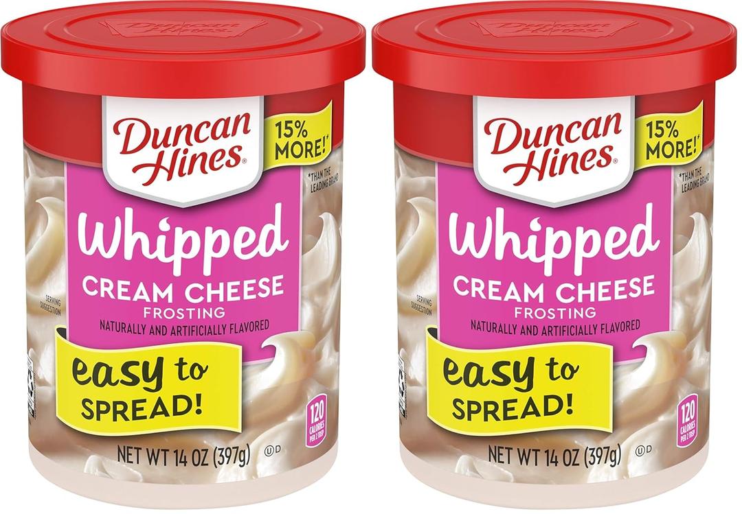 Duncan Hines Whipped Cream Cheese Flavored Frosting, 14 oz. 2 Pack