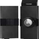 2 x Minimalist Card Holder Wallet for Men,Front Pocket Slim RFID Blocking Pop up Metal Wallet Credit Card Case with Cash Band Airtag Case,12+ Cards Storage