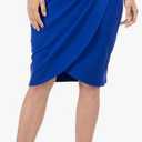 24seven Comfort Apparel Elastic Waist Knee Length Tulip Pencil Skirt Size L