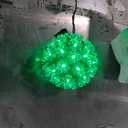 Christmas Lighted Ball 5.5" Outdoor Hanging Sphere Lights Orb 50 LED Green Starlight Sphere for Tree, Porch, Gazebo, Bedroom Decorations
