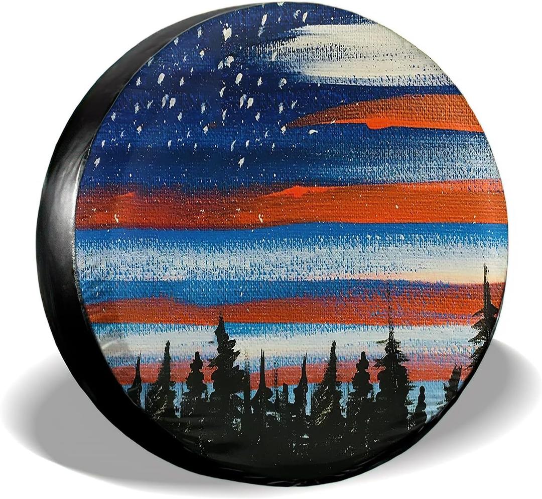 Spare Tire Cover Waterproof Sun Protection Fit for Trailers, RV, SUV, Off-Road Vehicle, Camper, and Trucks Black (15" for tire Diameter 27.55"-29.52")