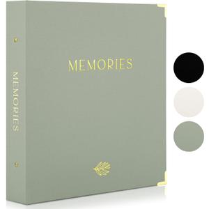 Beautiful Linen Photo Album For 4x6 Photos - Safely Holds Up To 500 Pictures of Unique Memories - The Perfect Large Photo Book To Store All Pictures of Treasured Family, Baby or Wedding Moments (Sage)