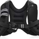 ZELUS Weighted Vest, 6lb Weight Vest with Reflective Stripe for Workout, Strength Training, Running, Fitness, Muscle Building, Weight Loss, Weightlifting (Black)