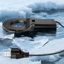 250W Utility De-Icer with Thermostat, Durable Cast Aluminum Submersible Water Heater for Bird Bath, Chicken Water, Livestock Tank, 9.8ft Cord, Black