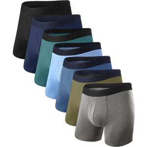 BAMBOO COOL Men's Underwear Boxer Briefs Soft Breathable Performance Bamboo Viscose Underwear for Men XL (7Pack)