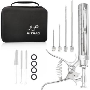 Premium Meat Injector Kit - Stainless Steel Marinade Syringe with 4 Needles, Leak-Proof, Food-Grade Injector for BBQ, Turkey, Chicken, and Grilling9.05in