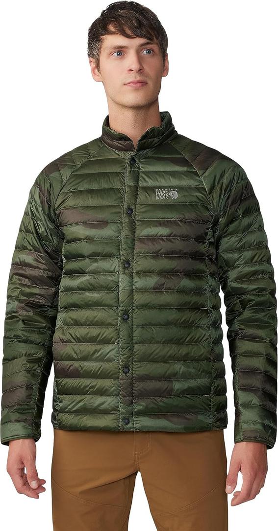 Mountain Hardwear Men's Standard Ghost Whisperer Snap Jacket (Large, Combat Green Calaveras Camo Print)