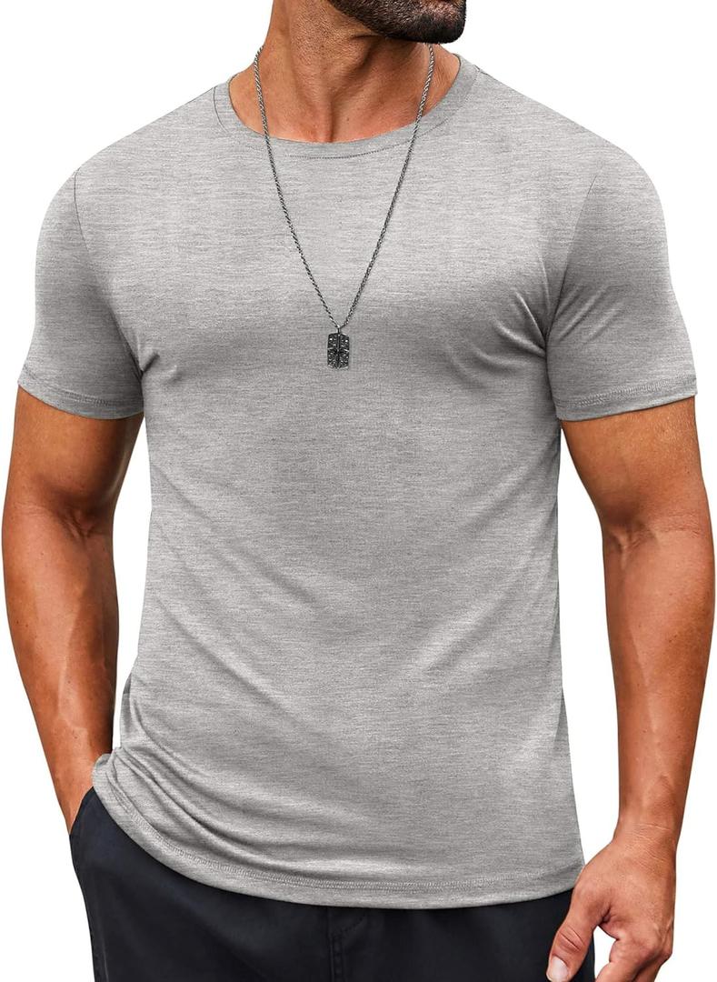 COOFANDY Men's T Shirt Short Sleeve Crew Neck T-Shirts Casual Summer Classic Basic Tees 3XL