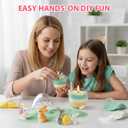 BRELANO Easter Craft Kit for Kids & Adults DIY Sand Candle Making Kit with Bunny & Egg Decor, Colored Pearled Candle Sand, Cotton Wicks & Egg-Shaped Glass Jar, Easter Gift Set & Spring Home Decor