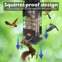 Squirrel Proof Bird Feeders for Outdoors Hanging, Metal Wild Bird Feeder with 4 Feeding Ports | 2.5 LB Capacity, Weather-Resistant for Year-Round Use,Dark Grey