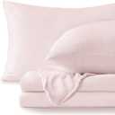 BEDELITE Flannel Sheets Full Size Pink - Super Soft Fleece Sheets Set Fluffy Extra Plush, 4 Piece(Include Fitted Sheet, Flat Sheet, 2 Pillowcases)
