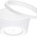 8 oz Clear Plastic Condiment Cups - 48-Pack with Lids, Airtight Small Food Containers, BPA-Free, Dishwasher Safe