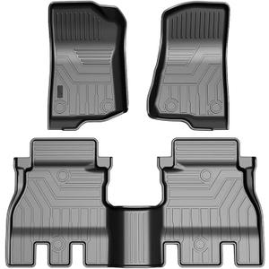 KUST Floor Mats for 2018-2025 Jeep Wrangler JL Unlimited 4-Door (Not for 2 Door) (Not Fit for 4XE and JK), All Weather Floor Mats Carpet Liners TPE Front & Rear Black Car Liners KUST Floor Mats for 2018-2025 Jeep Wrangler JL Unlimited 4-Door (Not for 2 Door) (Not Fit for 4XE and JK), All Weather Floor Mats Carpet Liners TPE Front & Rear Black Car Liners