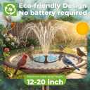 AISITIN Solar Water Fountain, 1.4W Solar Bird Bath Fountains with 6 Nozzle, New Upgrade Floating Solar Fountain Pump for Bird Bath, Outdoor, Garden, Pond, Fish Tank, Small Pool