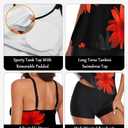 Urchics 2026 Women Two Piece Tankini Swimsuit Tummy Control Plus Size Long Torso Top and High Waisted Boyshorts Bathing Suits (Black, XL)