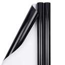 JAM Paper Gift Wrap - Glossy Wrapping Paper - 50 Sq Ft Total (30 in x 10 Ft Each) - Black - 2 Rolls/Pack
