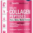 Multi Collagen Peptides Powder – Types I, II, III, V, X, Hydrolyzed Collagen for Women, 99% Absorption, Skin Hair Nails Joints, Triple Refined - No Clumping, Non-GMO, Gluten Free, Grass Fed Unflavored, BBD 04/2026