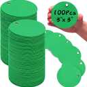Maitys 100 Pcs Round Plastic Hang Tags, 3 Inch, Green, 3 inch diameter, 0.9 mm thickness